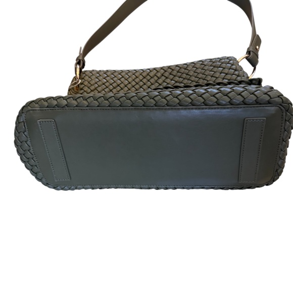 NWT Anthropologie Olive Green Woven Shoulder Bag - Picture 3 of 7